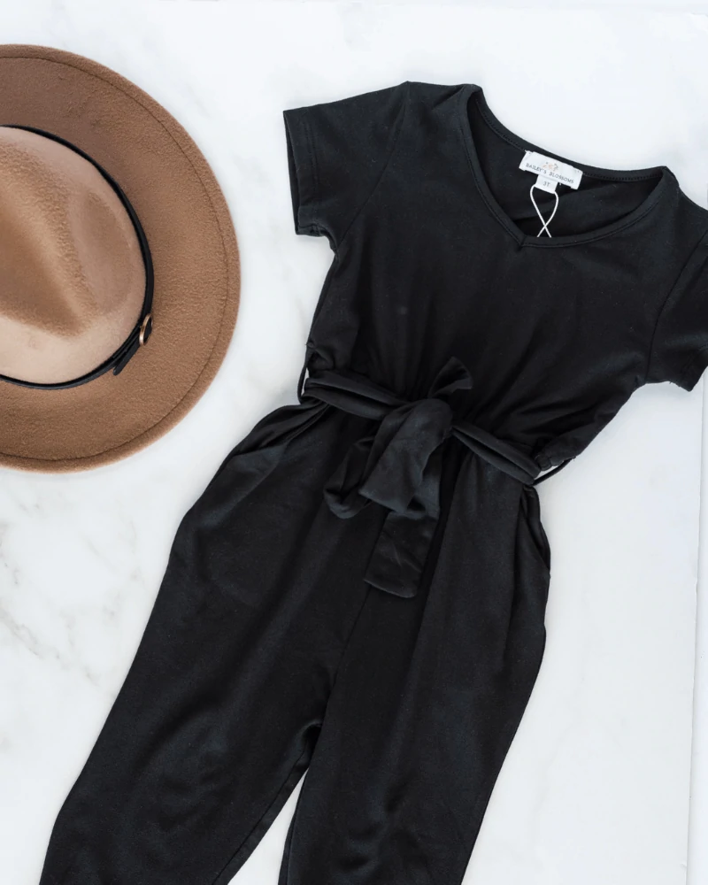 Black V- Neck Jumpsuit