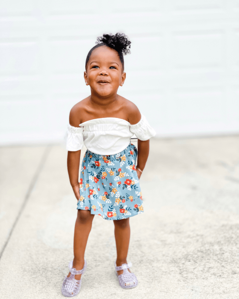 Mini Skater Skirt - Blue Floral